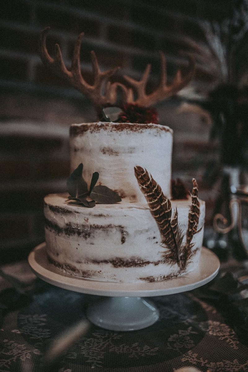 Hochzeitstorte Boho, Semi naked Cake