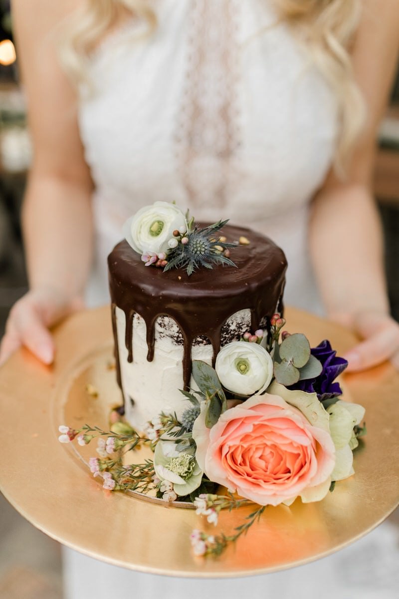 Hochzeitstorte Drip Cake, Bohohochzeit