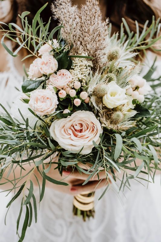 Brautstrauß Boho Rosé