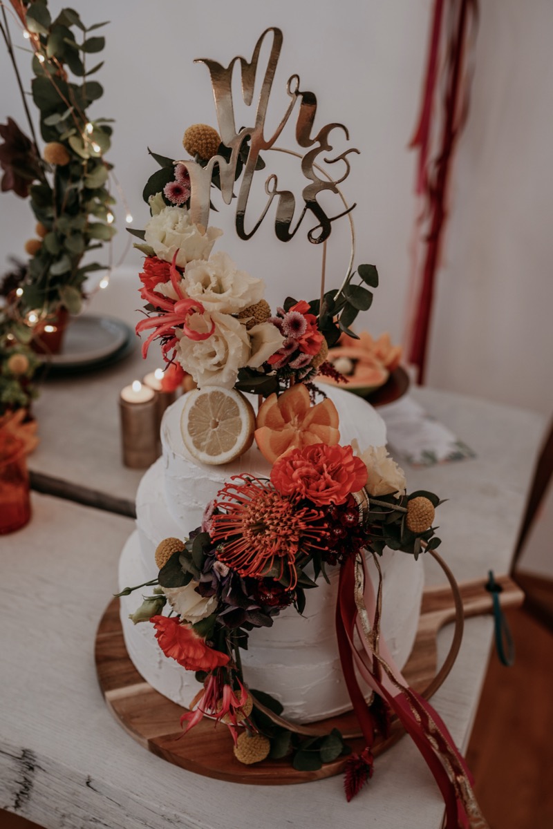 Hochzeitstorte bunt, mexikanische Hochzeit Torte
