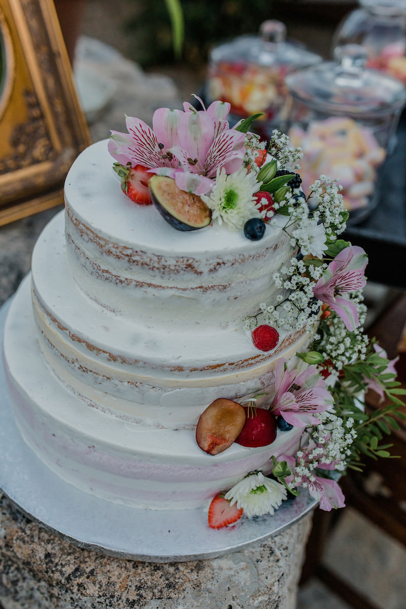 Hochzeitstorte Sommer, Semi Naked Cake