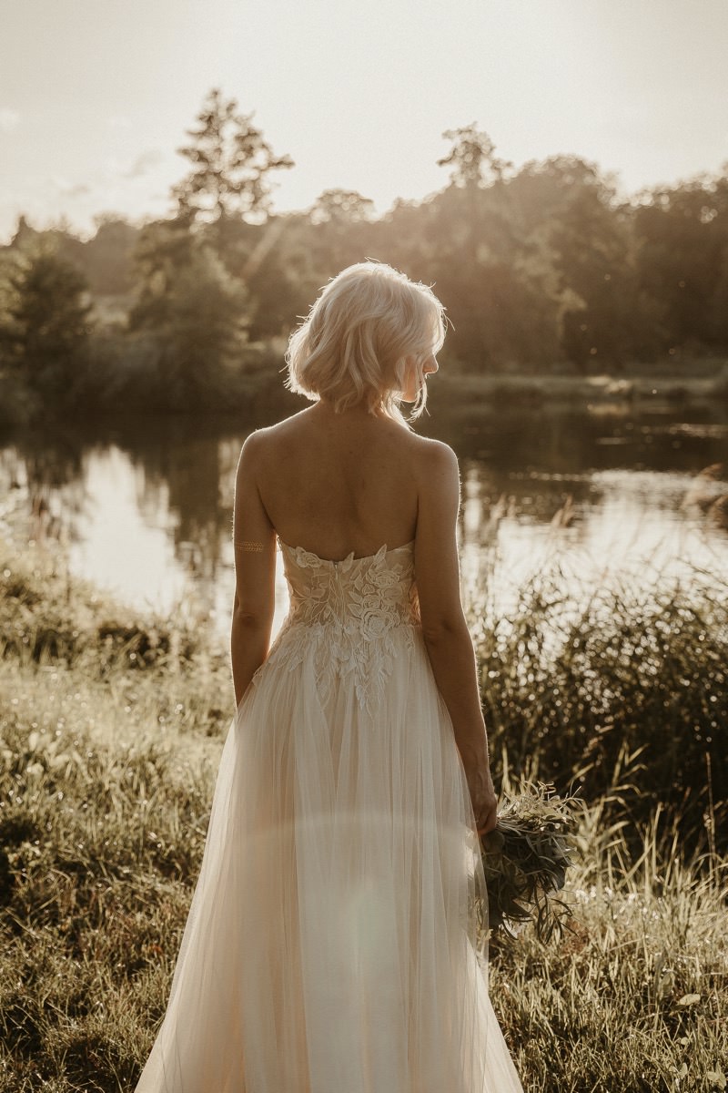 Brautfrisur, Kurzhaarfrisur, Bohobraut