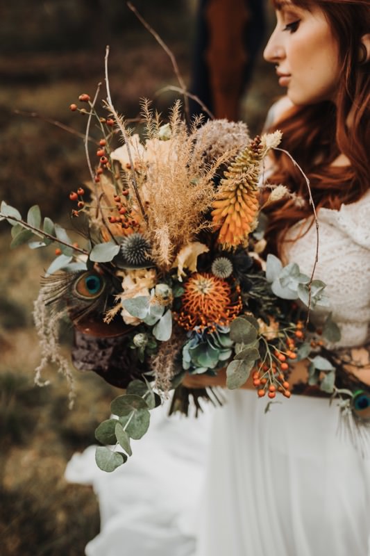 Brautstrauß Boho Orange