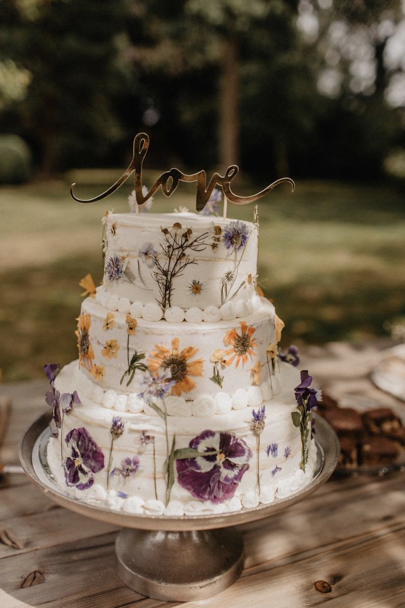 Hochzeitstorte Boho Essbare Trockenblumen, Sommerblumen