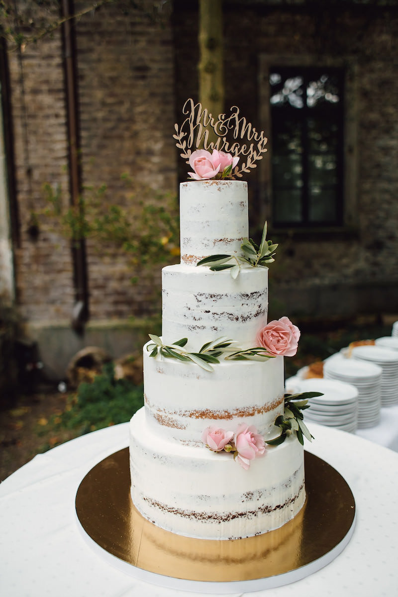 Hochzeitstorte Boho, Semi Naked Cake