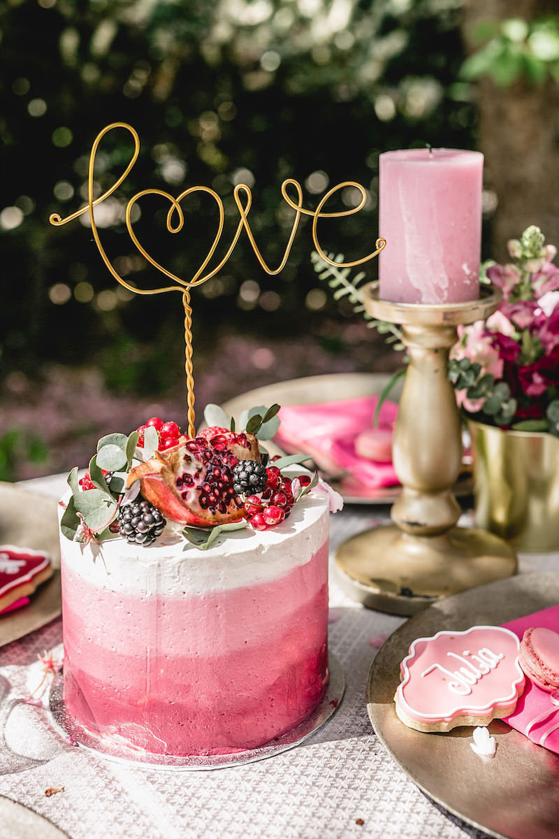 Hochzeitstorte Fondant Pink, Farbverlauf