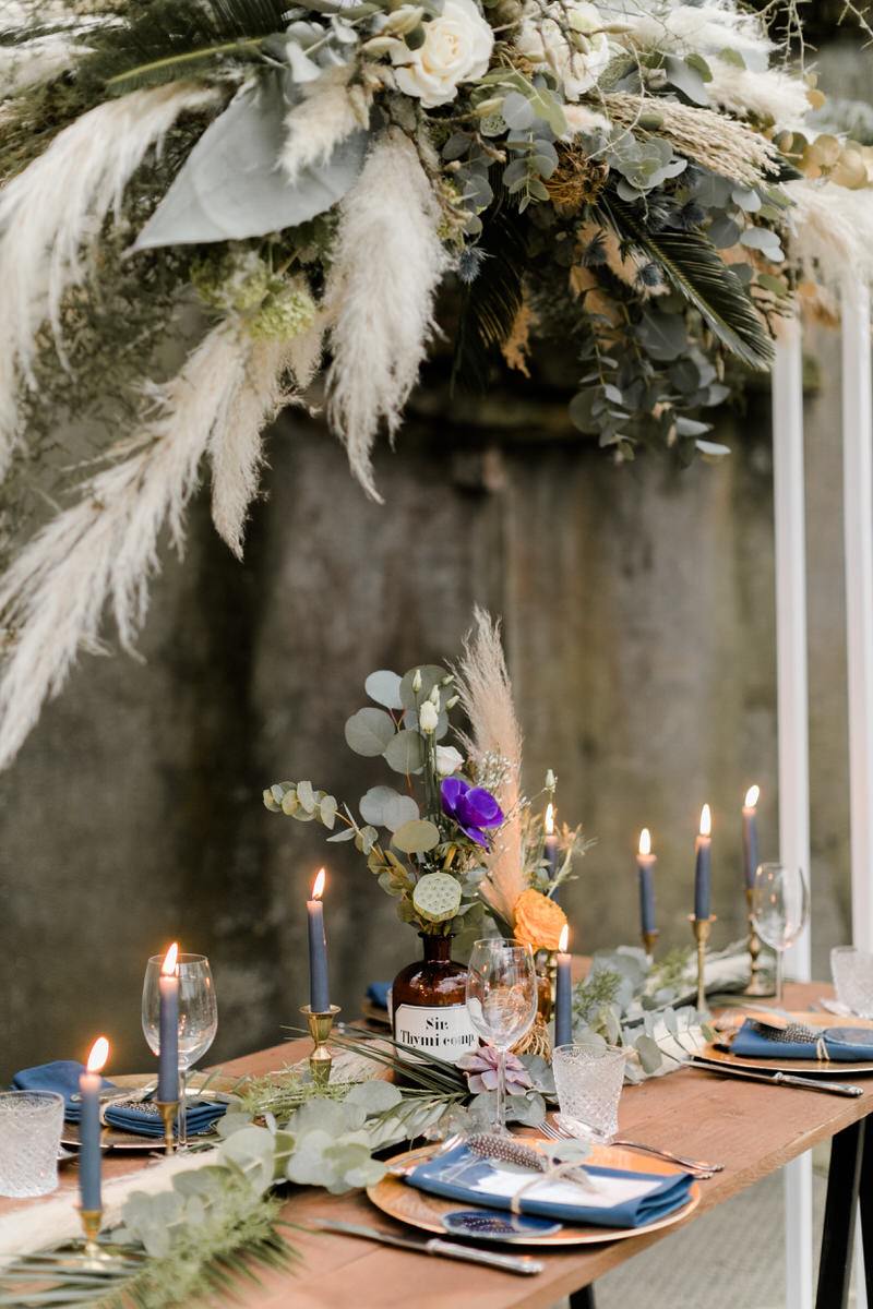 Tischdekoration Hochzeit, Hochzeitsdekoration, Gewächshaushochzeit, Bohohochzeit