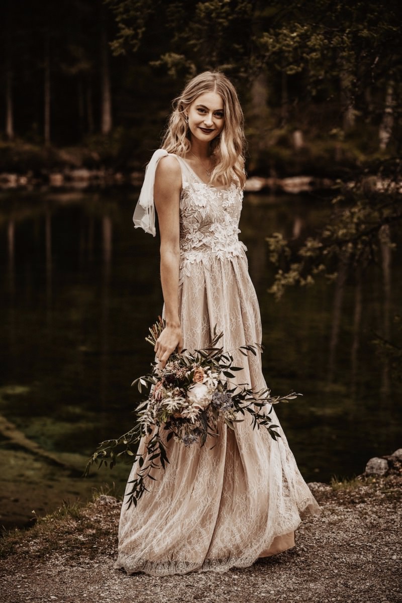 Brautkleid Boho, Blush, Esther Hofmann Design