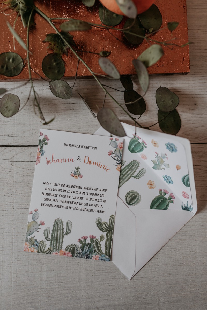 Hochzeitspapeterie Kakteen, Florale Papeterie, Mexikanische Mottohochzeit
