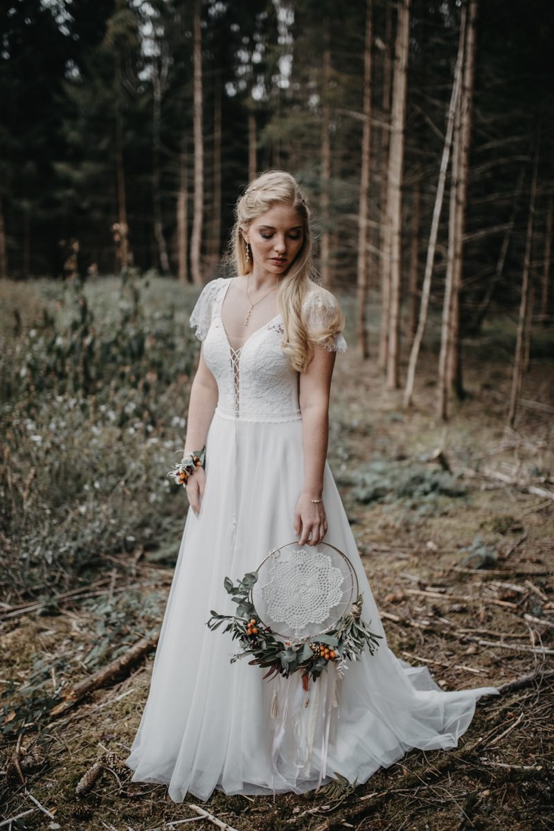 Brautkleid Boho, Brautkleid Herve Paris, Brautmoden Melanie