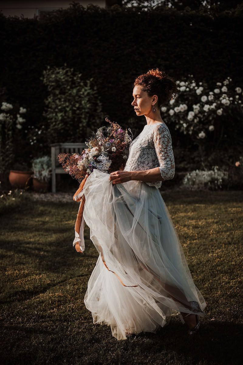 Brautkleid Noni, Brautkleid blau