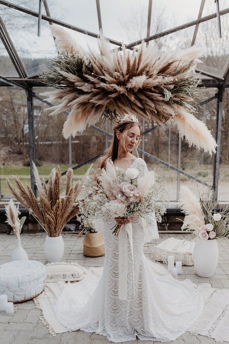 Traubogen Boho, Bohohochzeit Traubogen, Traubogen Floral, Flowercloud Boho