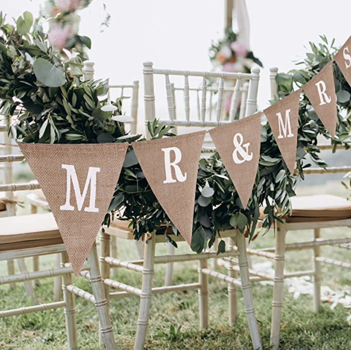 Hochzeitsdeko Vintage, Wimpelkette Hochzeit