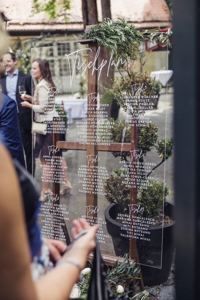 Hochzeitsdekoration, Sitzplan Hochzeit, Hochzeitsschild Sitzplan
