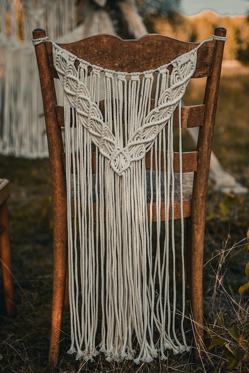 Hochzeitsdekoration, Boho Hochzeitsdeko, Stuhldeko Hochzeit