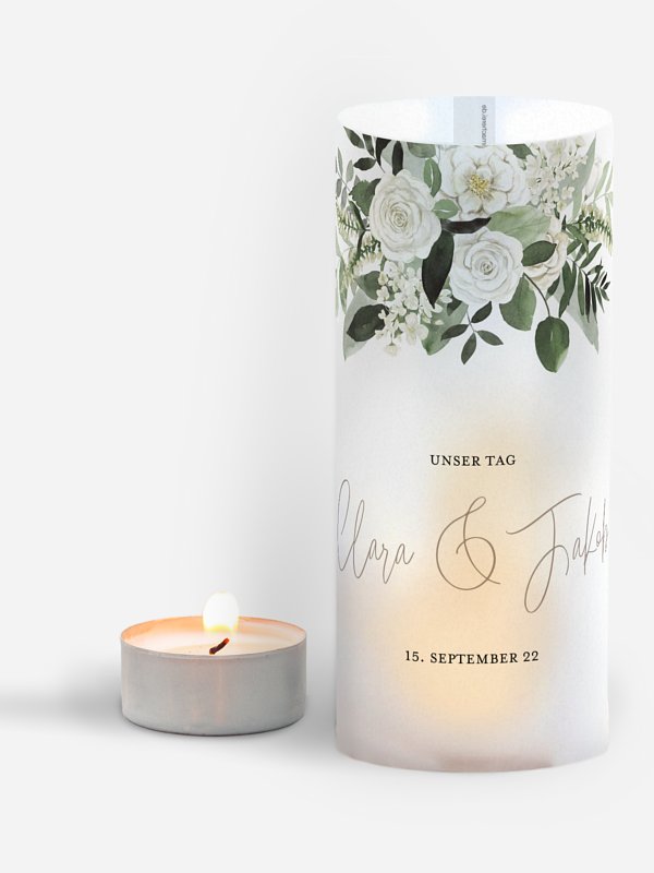 Teelichter Hochzeit, Personalisierte Teelichter, Hochzeitsdekoration