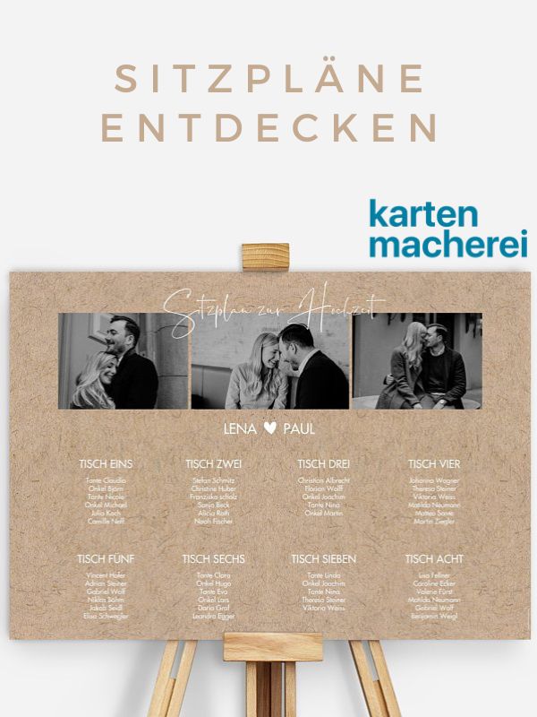 Sitzplan Hochzeit, Hochzeitsdekoration, Hochzeitspapeterie