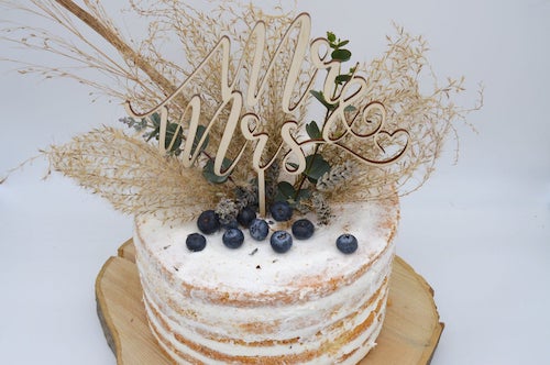 Cake Topper Hochzeit, Tortendekoration Hochzeitstorte, Cake Topper Mr Mrs Holz