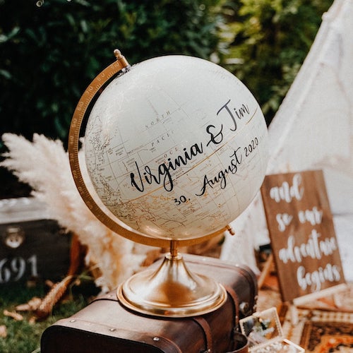 Gästebuch Hochzeit, Globus Hochzeit, Gästebuchglobus