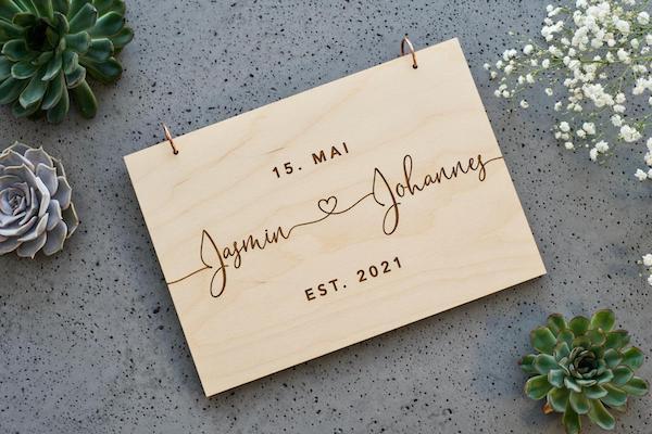 Gästebuch Hochzeit Holz