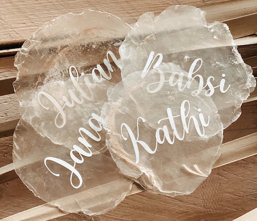 Namensschilder Hochzeit, Namensschild Personalisierbar, Namensschild Muschel