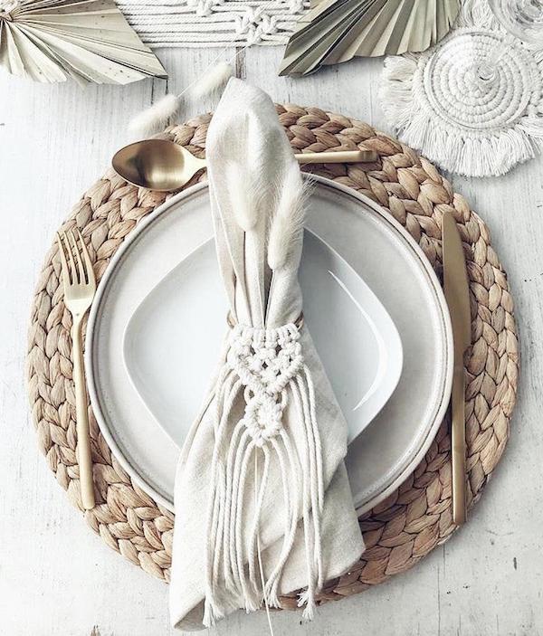Serviettenringe Makramee, Boho Hochzeitsdekoration, Makramee Hochzeitsdeko
