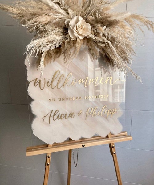 Willkommensschild Hochzeit, Acryl Schild Hochzeit