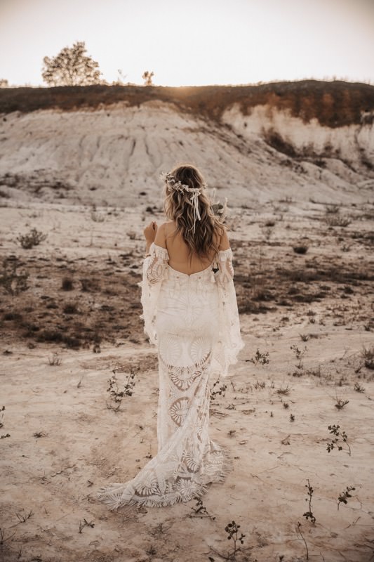 Boho Brautkleid, Brautkleid Bohohochzeit, Bohobraut Brautmode