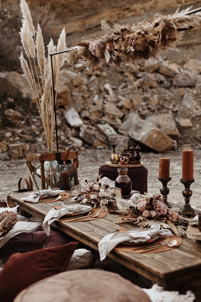 Tischdekoration Bohohochzeit wie in Marokko