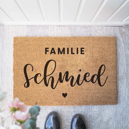 Hochzeitsgeschenk, Geschenkideen zur Hochzeit, Personalisierbare Fussmatte