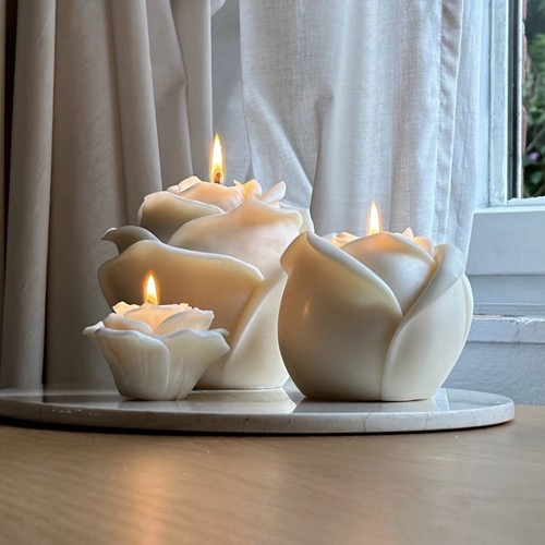 Hochzeitsdekoration, Blumenkerzen, Hochzeitsdeko Kerzen floral, Florale Kerzen, Rosen Kerze, Kerze Rose