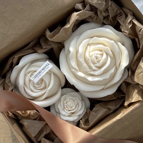 Hochzeitsdekoration, Blumenkerzen, Hochzeitsdeko Kerzen floral, Florale Kerzen, Rosen Kerze, Kerze Rose