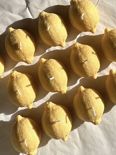 Hochzeitsdekoration, Kerzen Dekoration, Zitronen Dekoration, Zitronenhochzeit, Zitronenkerzen