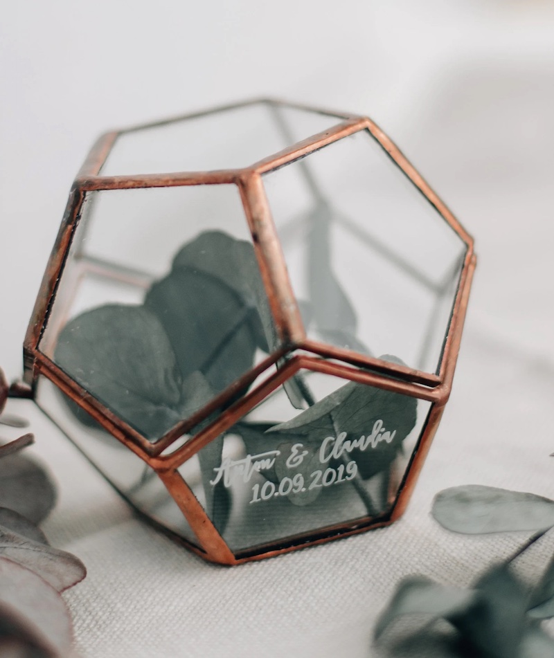 Ringbox Glas Hochzeit, Eheringe Glaskästchen, Hochzeitsringe