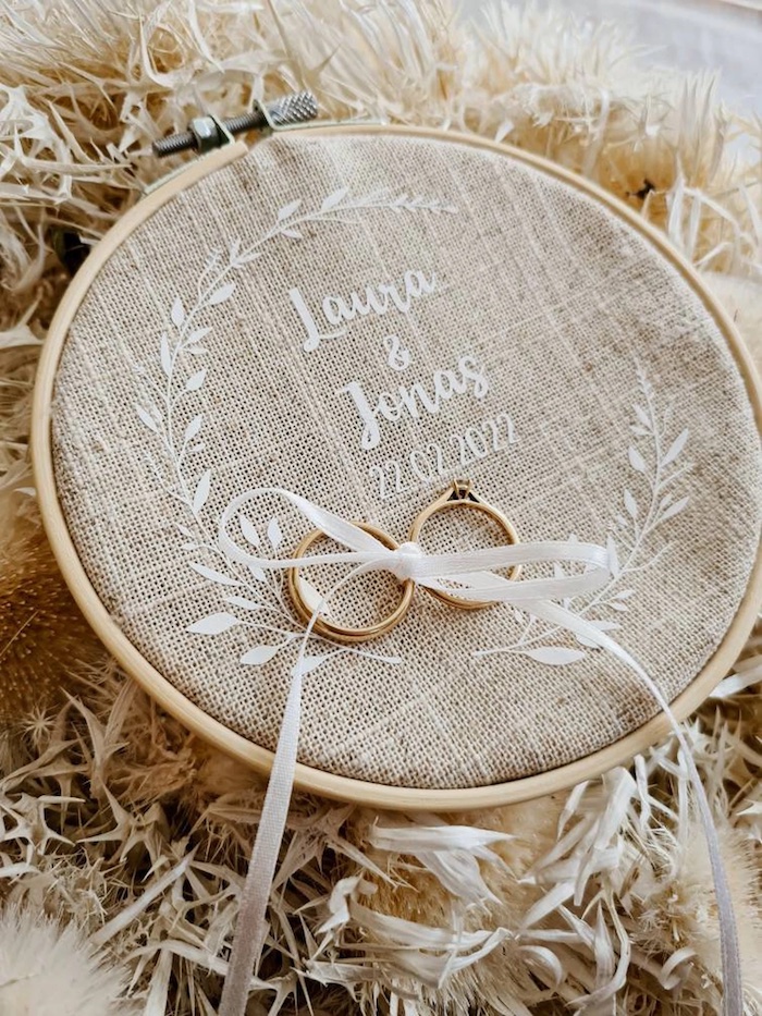 Stickrahmen Trauringe, Ringbox Hochzeit, Stickkissen, Ringkissen Hochzeit