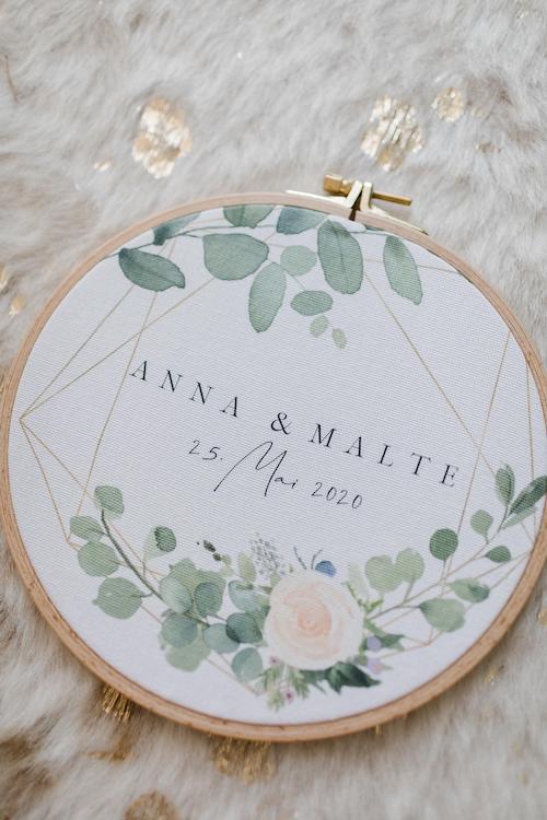 Eheringe, Ringbox, Stickrahmen Eheringe, Stickrahmen Hochzeit, Eukalyptus Ringkissen