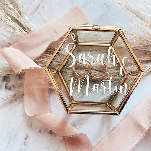 Ringbox Gold, Eheringe, Ringkissen