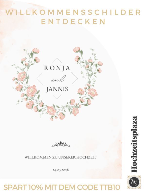 Hochzeitsschild, Willkommensschild