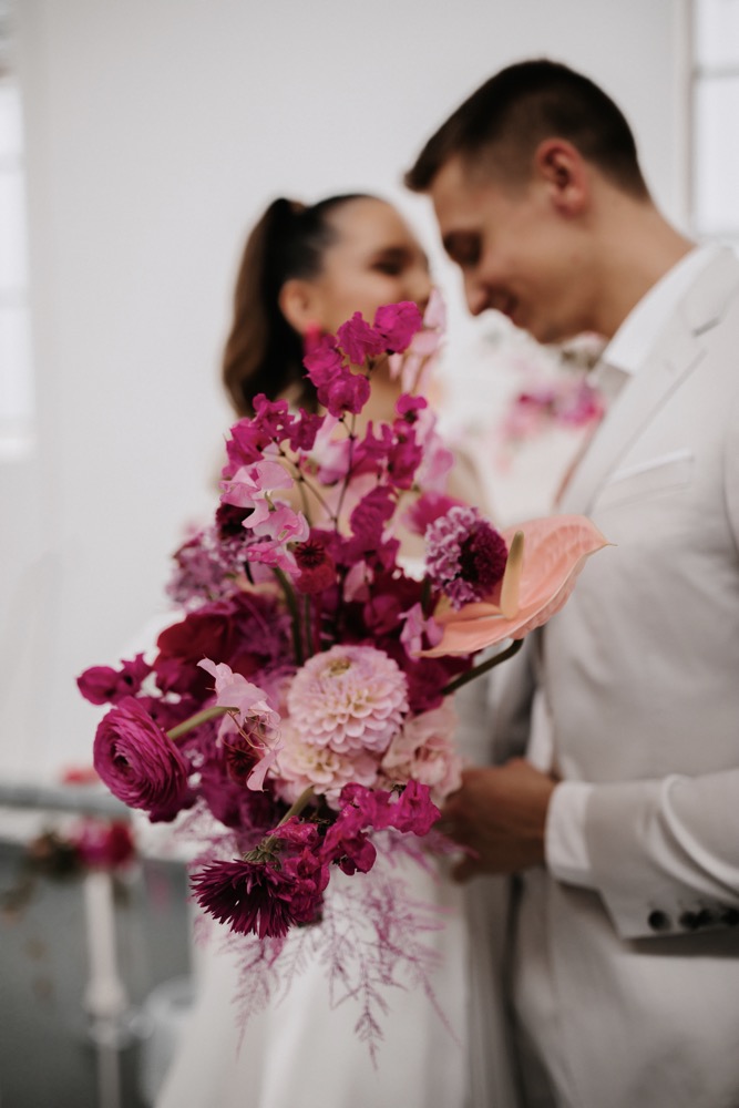 Brautstrauß Pink, Viva Magenta Brautstrauß, Pinke Hochzeit