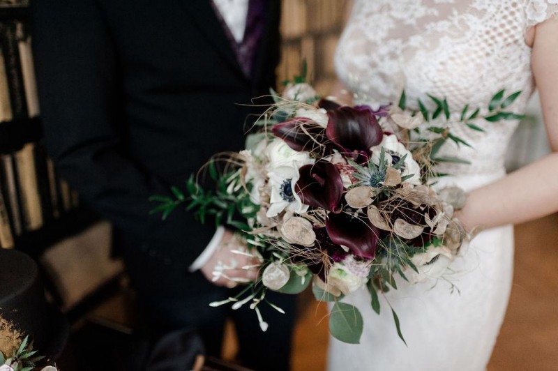 Brautstrauß Purple Moody Calla