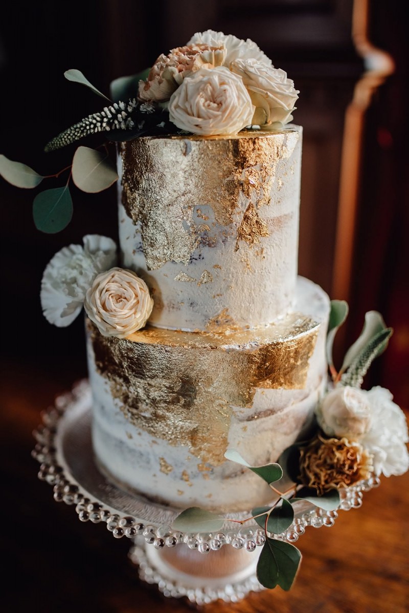 Hochzeitstorte Gold, Boho Glam Torte