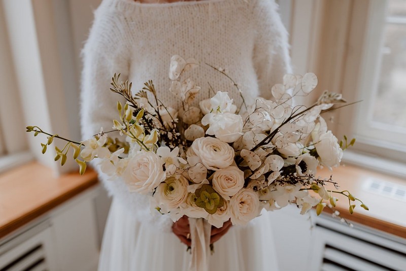 Brautstrauß Weiß Boho