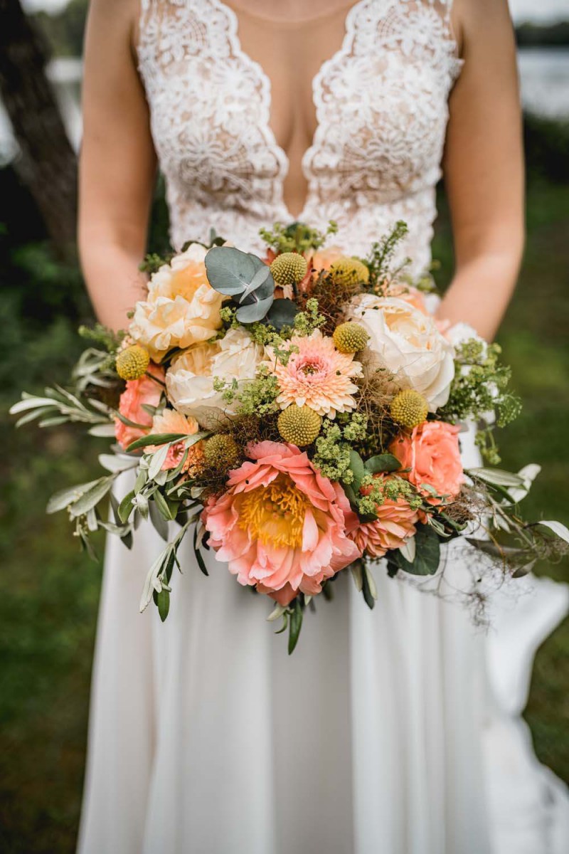 Brautstrauß Boho Living Coral