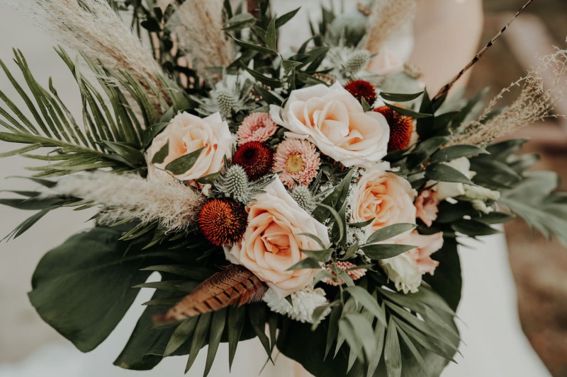 Brautstrauß Boho Rosé