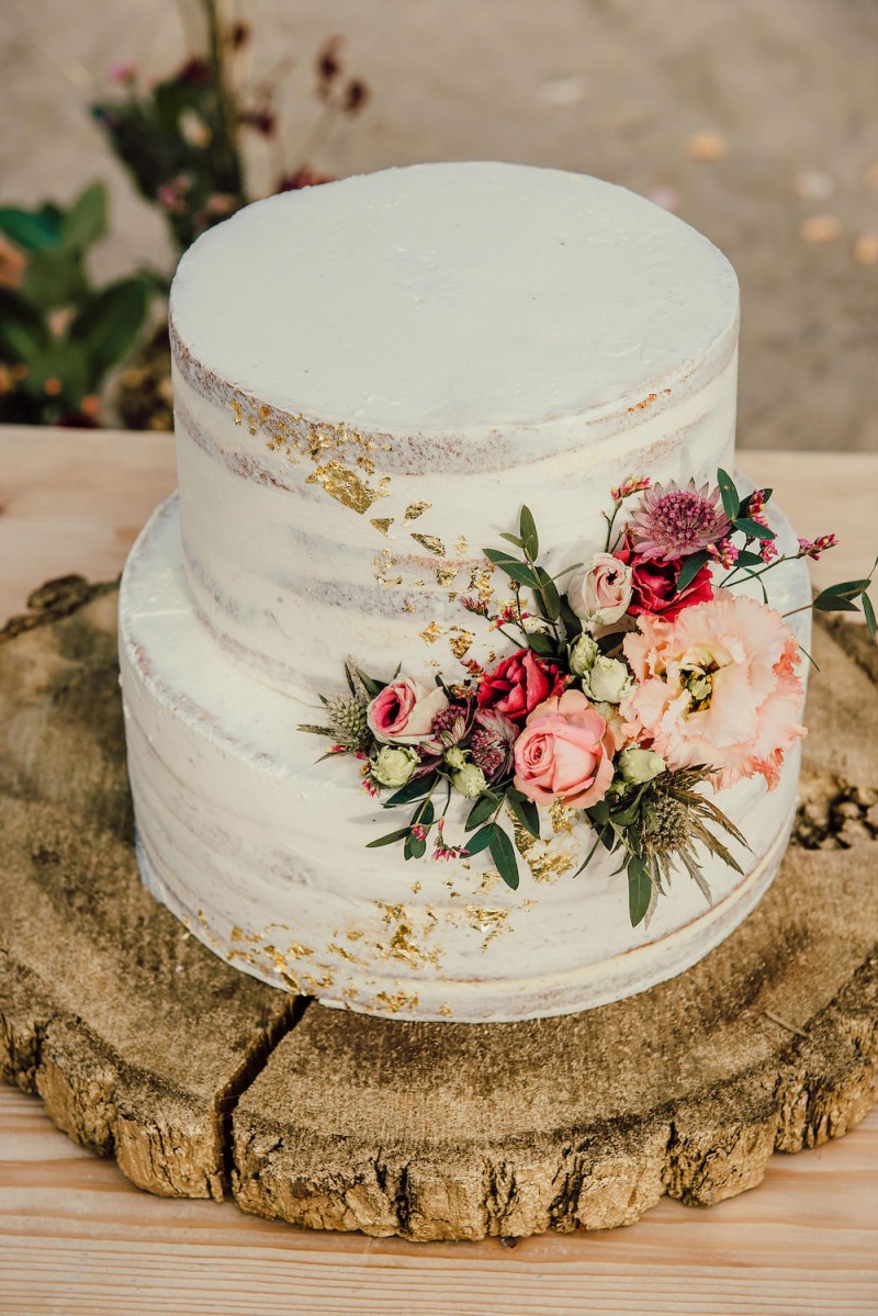 Hochzeitstorte Boho, Semi Naked Cake