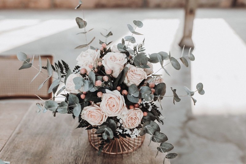 Brautstrauß Rosa Eukalyptus