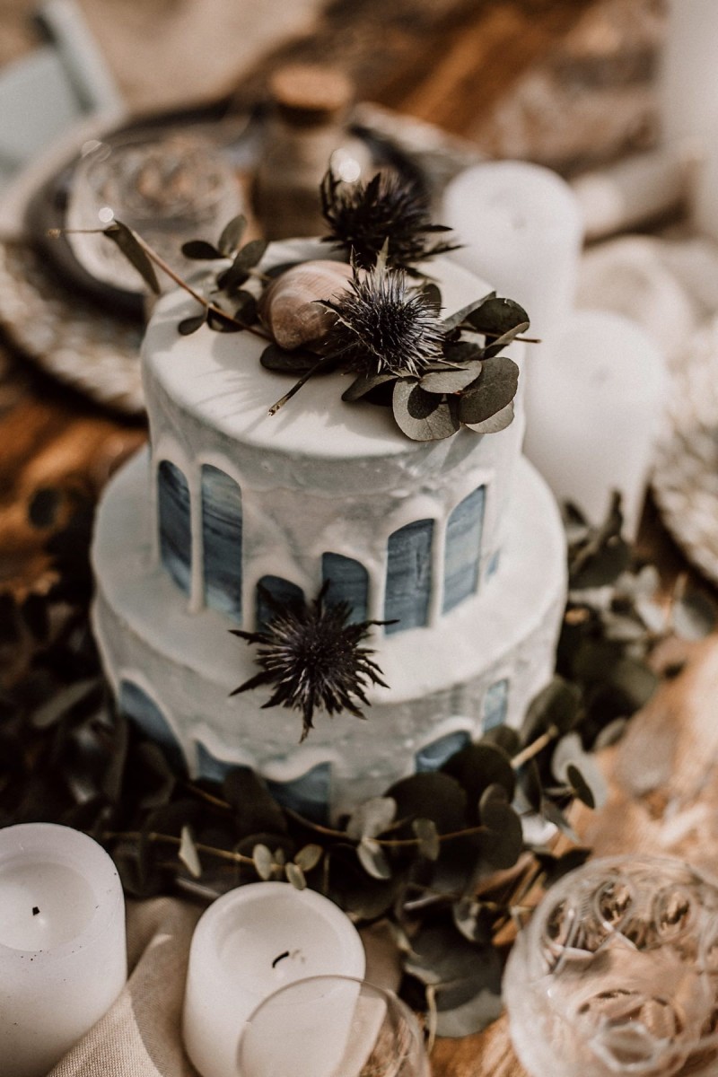 Hochzeitstorte maritim Dripcake
