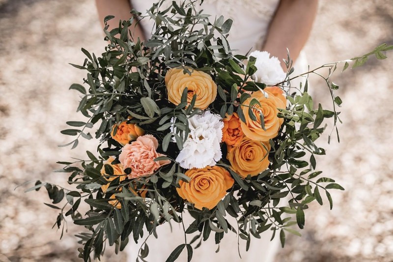 Brautstrauß Orange Boho