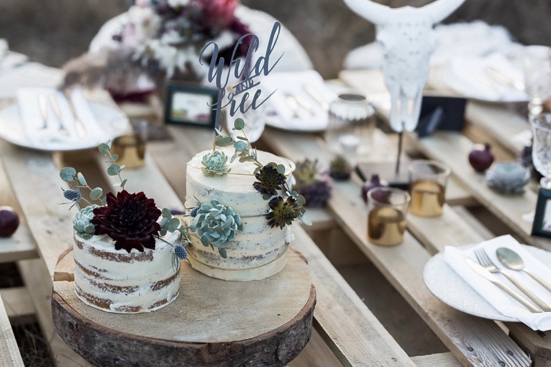Hochzeitstorten Boho, Semi naked Cakes