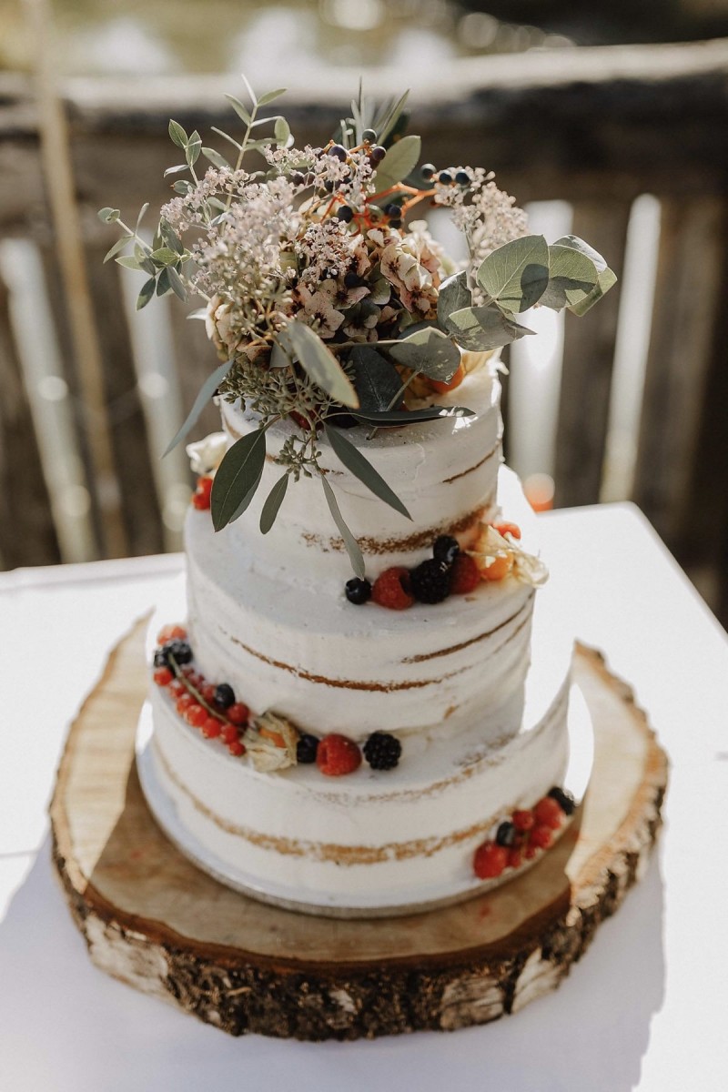Hochzeitstorte Boho, Semi Naked Cake